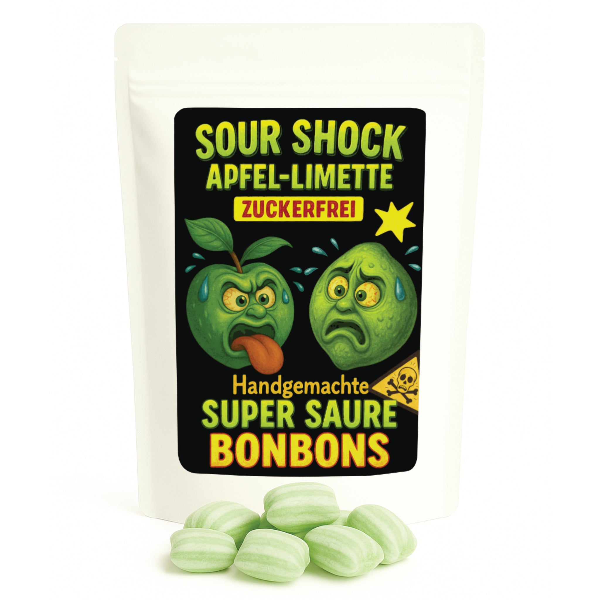 Zuckerfreie super saure Apfel-Limette